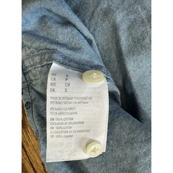 American Eagle Outfitters Shirt Mens Size S Blue Floral Long Sleeve Button Down - Picture 6 of 9